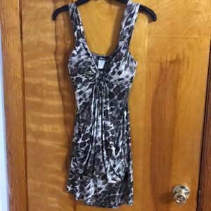 Metallic Cheetah Print Cocktail Dress